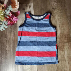 Garanimals Striped Toddler Boy Tank Top 100% Cotton Blue Red NWOT Size 3T